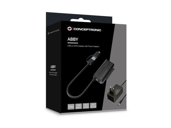 Conceptronic ABBY21B, USB Type-A, SATA 22-pin, Svart