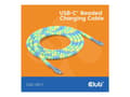 Miniatyrbild 2 av 5: Club 3D - USB-kabel - 24 pin USB-C (hane) till 24 pin USB-C (hane) - 20 V - 3 A - 2 m - beaded cable - blå