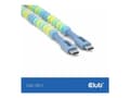 Miniatyrbild 1 av 5: Club 3D - USB-kabel - 24 pin USB-C (hane) till 24 pin USB-C (hane) - 20 V - 3 A - 2 m - beaded cable - blå
