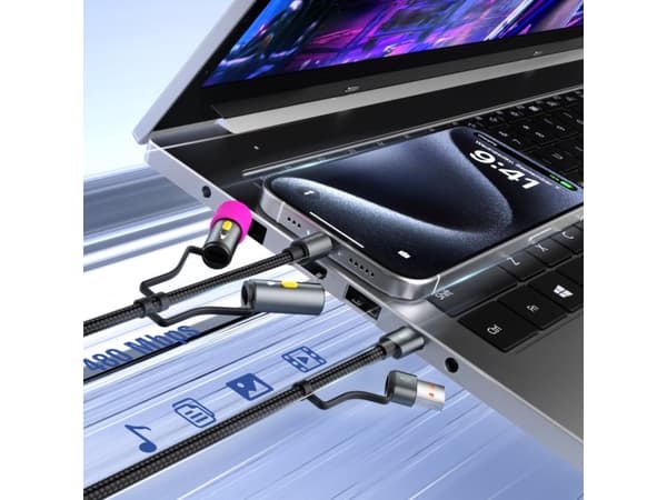 4smarts 541060, 1 m, USB C, USB C, USB 2.0, 0,48 Gbit/s, Svart, Grå