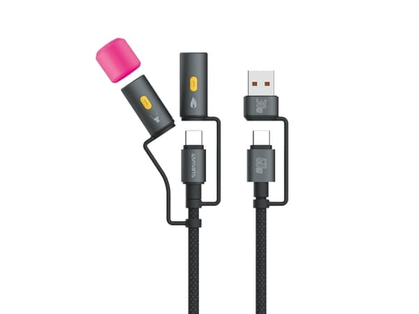 4smarts 541060, 1 m, USB C, USB C, USB 2.0, 0,48 Gbit/s, Svart, Grå