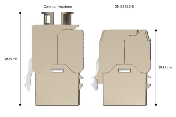 Digitus DN-93615-S, Platt, Silver, RJ-45, Honkoppling, 10GBase-T, Nickel/Guld