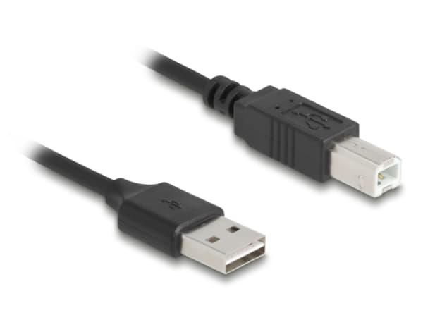 DeLOCK 90130, 0,8 m, USB A, USB A, USB 2.0, Sort