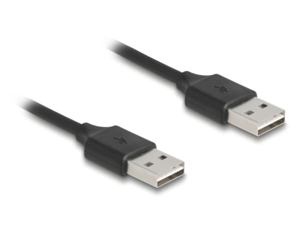 DeLOCK 90124, 0,8 m, USB A, USB A, USB 2.0, Sort