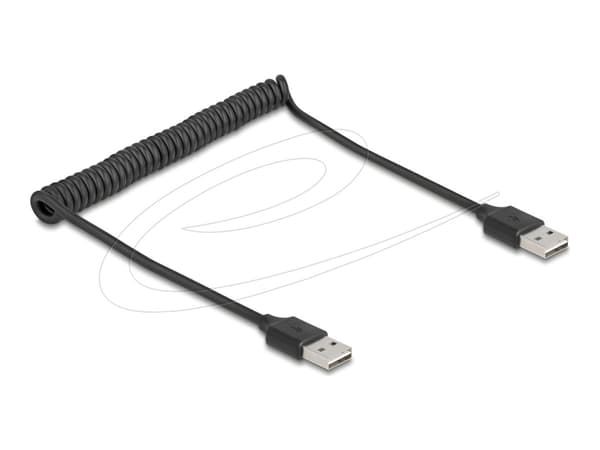 DeLOCK 90124, 0,8 m, USB A, USB A, USB 2.0, Sort