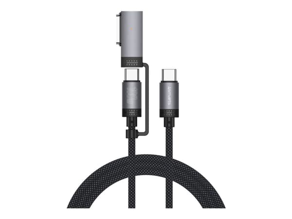 4smarts ComboCord, 2 m, USB C, USB C/MagSafe 3, 0,48 Gbit/s, Sort, Grå