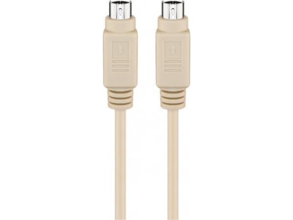Goobay 50555, 2 m, 6-p Mini-DIN, 6-p Mini-DIN, Hankjønn, Hankjønn, Beige