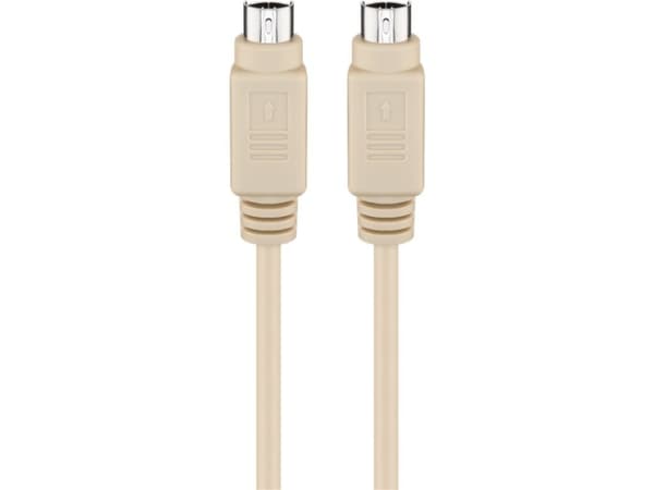 Goobay 50555, 2 m, 6-p Mini-DIN, 6-p Mini-DIN, Hankjønn, Hankjønn, Beige