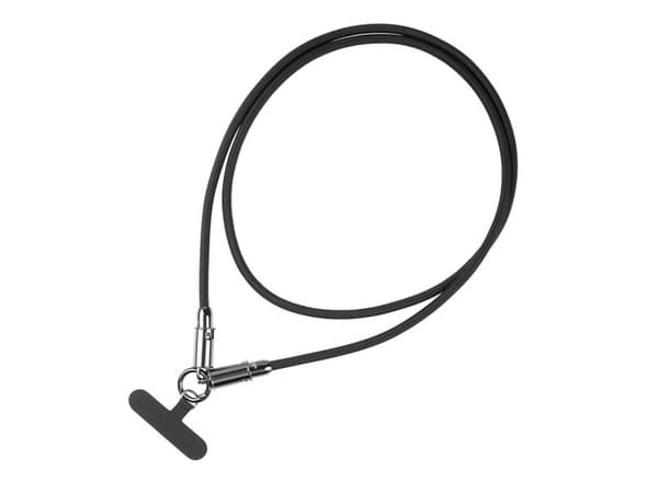 2-i-1 USB C-kabel, snor, 1m, svart