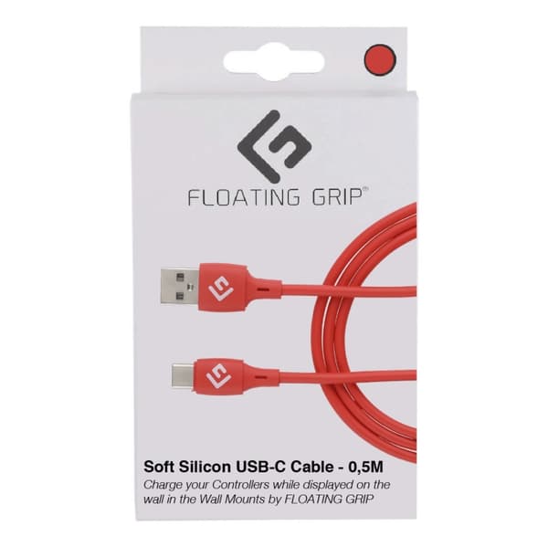 FLOATING GRIP 0,5M USB-C-kabel i silikon (röd)