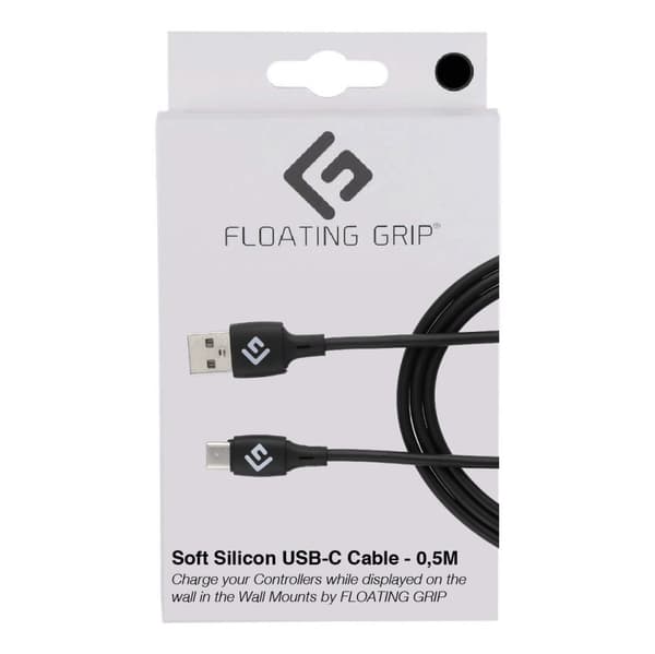 FLOATING GRIP 0,5M silikoni USB-C-kaapeli (musta)