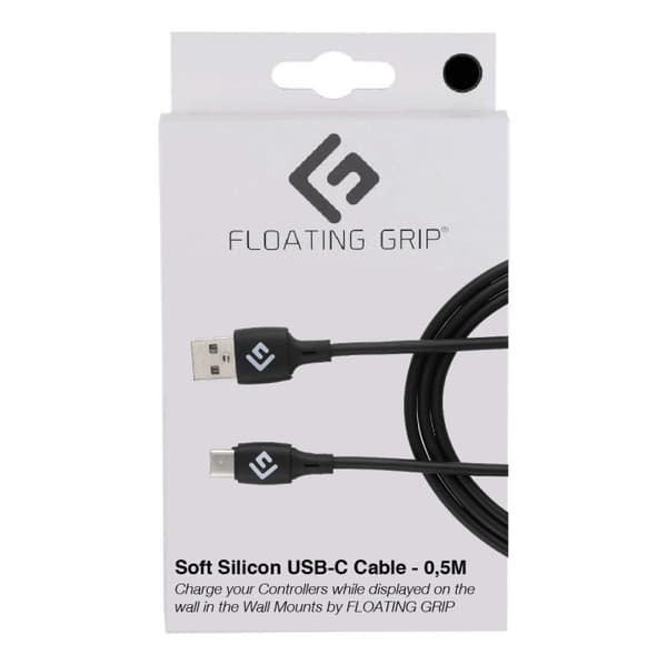 FLOATING GRIP 0,5M silikoni USB-C-kaapeli (musta)