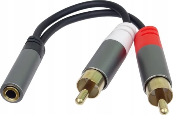 PremiumCord PremiumCord kabel HQ Jack 3.5mm Female - 2x CINCH Male 15cm