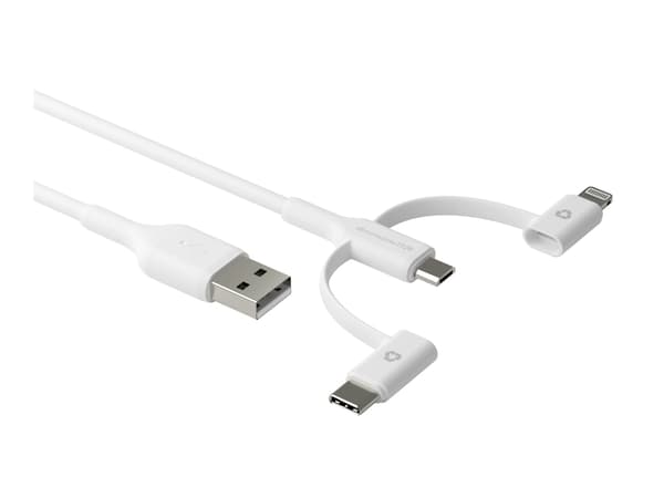 dbramante1928 CBX3A3WH7176, 1 m, USB A, USB C/Micro USB-A/Lightning, Vit