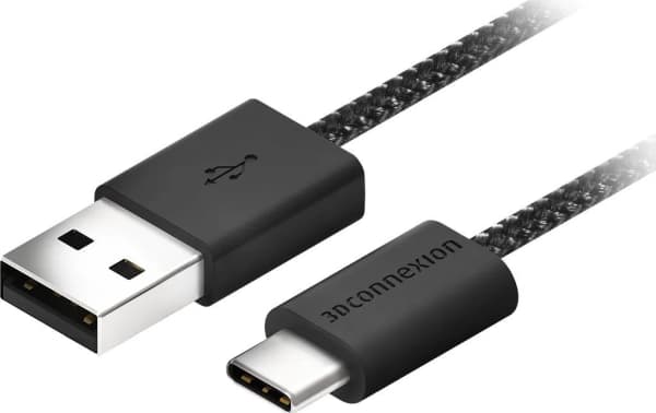 3Dconnexion - USB-kabel - USB (hann) til 24 pin USB-C (hann) - 1.5 m - flettet kabel