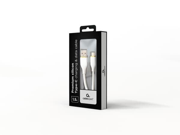 Cablexpert Premium - USB-kabel - USB (hann) til 24 pin USB-C (hann) - USB 2.0 - 2.1 A - 1.5 m - data & charge, formstøpt - hvit