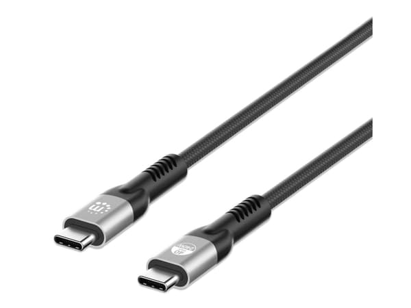Manhattan 356381, 2 m, USB C, USB C, USB4 Gen 3x2, 40 Gbit/sek., Sort