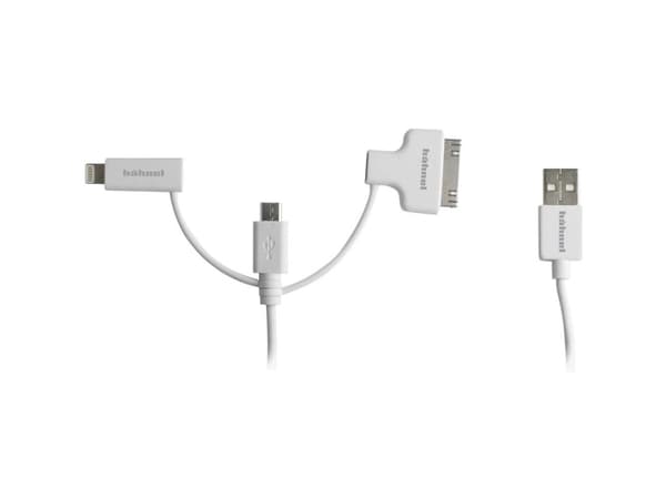 Hähnel - Laddnings-/datakabel - USB hane till Apple Dock, mikro-USB typ B, Lightning hane - 1.5 m