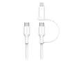 Miniatyrbild 3 av 5: Belkin BoostCharge Pro 2-in-1 - USB-kabel - 24 pin USB-C (hane) till 24 pin USB-C, Lightning (hane) - USB 2.0 - 1.5 m - Snabbladdning upp till 60 W,