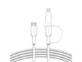 Miniatyrbild 4 av 5: Belkin BoostCharge Pro 2-in-1 - USB-kabel - 24 pin USB-C (hane) till 24 pin USB-C, Lightning (hane) - USB 2.0 - 1.5 m - Snabbladdning upp till 60 W,