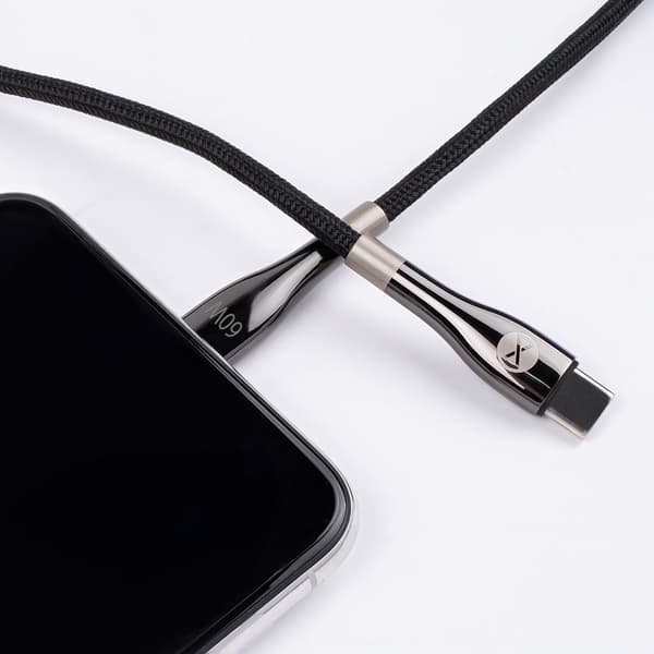 Forever Elegant kabel USB-C - USB-C 1,0 m 60W sort