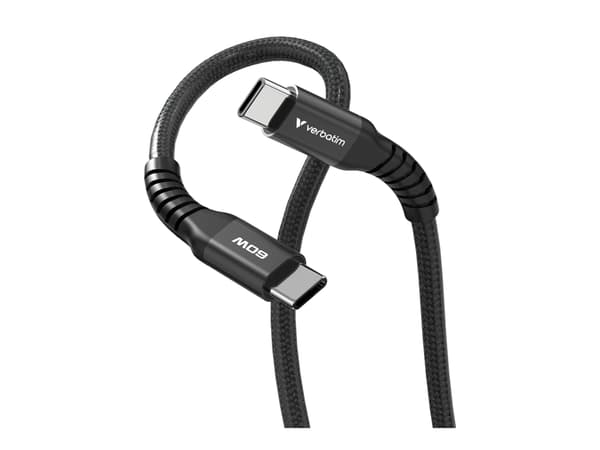 Verbatim Sync and Charge - USB-C / strømkabel - 24 pin USB-C (hann) til 24 pin USB-C (hann) - 1.2 m - svart