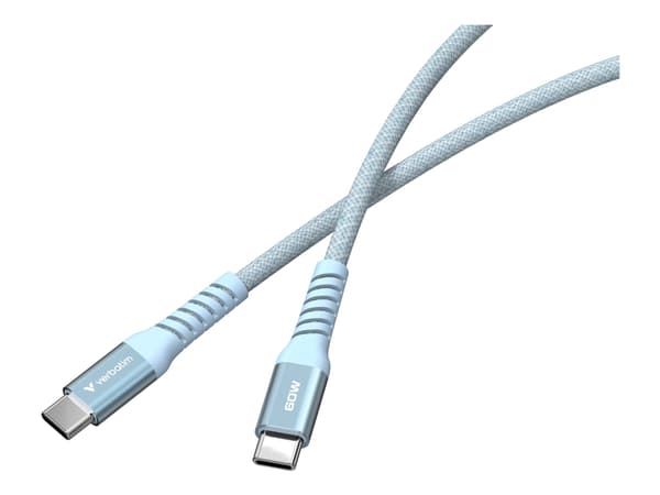 Verbatim - USB-kabel - 24 pin USB-C (hann) til 24 pin USB-C (hann) - 1.2 m - magnetisk, lade og synkronisere, up to 480 Mbps, USB-C Power Delivery (6