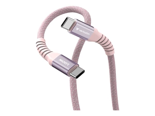 Verbatim Sync and Charge - USB-C / strømkabel - 24 pin USB-C (hann) til 24 pin USB-C (hann) - 1.2 m - rosa