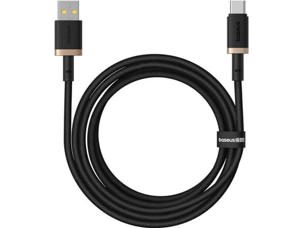 Baseus Dura USB-tyyppi A-tyyppi C 60 W pikalatauskaapeli 2 m musta, kultainen (P10377802U01-02)