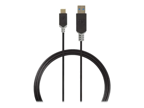 Nedis - USB-kabel - 24 stift USB-C (han) till USB typ A (han) - USB 3.0 - 1 m - antracit (sort)