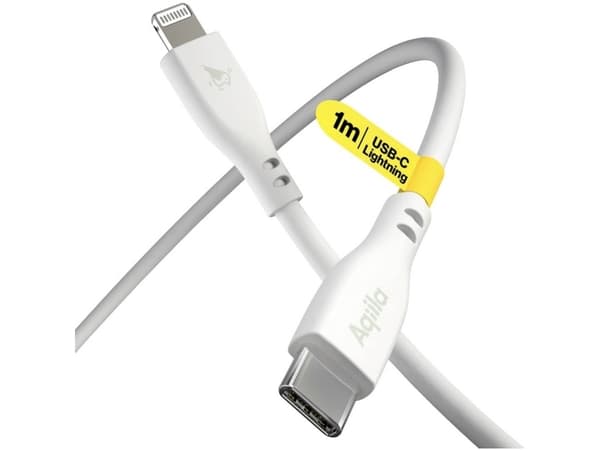 Aqiila Cablebird CS21 USB-C kabel USB 2.0 Apple Lightning-stik 1.00 m Hvid AQCBPBIC3SI836