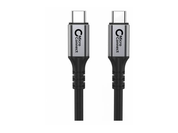 MicroConnect - USB-kabel - 24 pin USB-C (hane) rak till 24 pin USB-C (hane) rak - USB4 Gen3x2 - 20 V - 5 A - 3 m - USB-strömförsörjning (100W), upp t