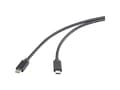 Miniatyrbilde 1 av 5: Renkforce RF-5501100, 0,5 m, USB C, USB C, USB 3.2 Gen 2 (3.1 Gen 2), 20 Gbit/s, Sort