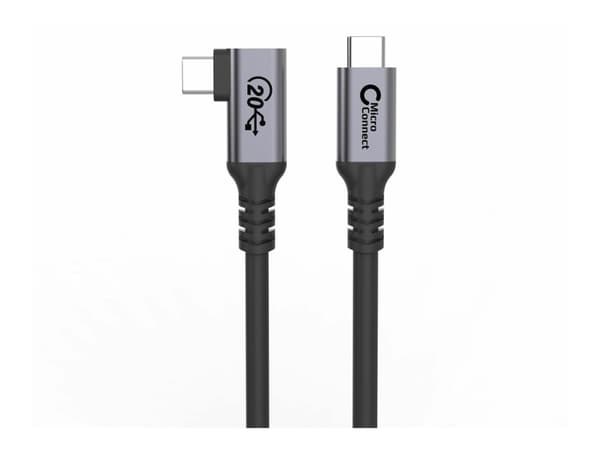 MicroConnect - USB-kabel - 24 pin USB-C (hane) rak till 24 pin USB-C (hane) vinklad - USB 3.2 Gen 2x2 - 20 V - 5 A - 50 cm - USB-strömförsörjning (10