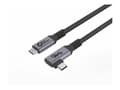 Miniatyrbilde 1 av 5: MicroConnect - USB-kabel - 24 pin USB-C (hann) rett til 24 pin USB-C (hann) vinklet - USB 3.2 Gen 2x2 - 20 V - 5 A - 25 cm - USB Power Delivery (100