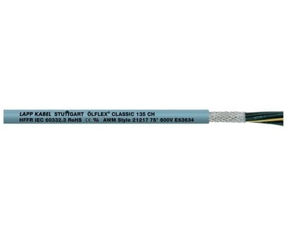 Lapp ÖLFLEX CLASSIC 135 CH, 50 m, harmaa, 147 kg/km, 201 kg/km, 4000 V, 2,5 mm²