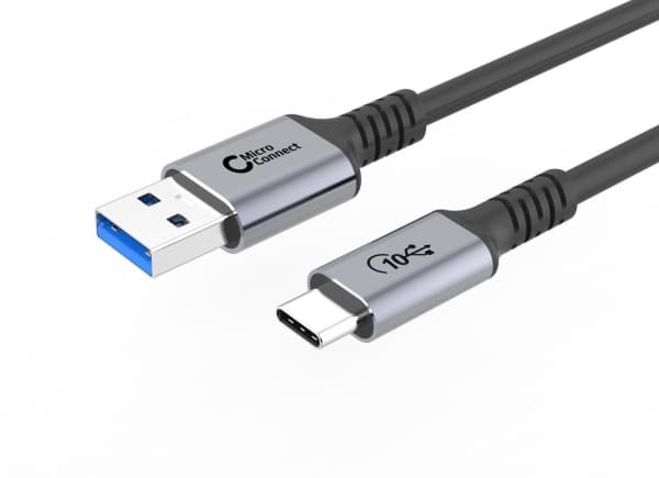 MicroConnect - USB-kabel - 24 pin USB-C (hane) rak till USB (hane) rak - USB 3.2 Gen 2 - 20 V - 3 A - 25 cm - USB Power Delivery (60W), upp till 10 G