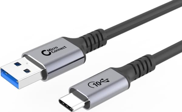 MicroConnect - USB-kabel - 24 pin USB-C (hane) rak till USB (hane) rak - USB 3.2 Gen 2 - 20 V - 3 A - 25 cm - USB Power Delivery (60W), upp till 10 G