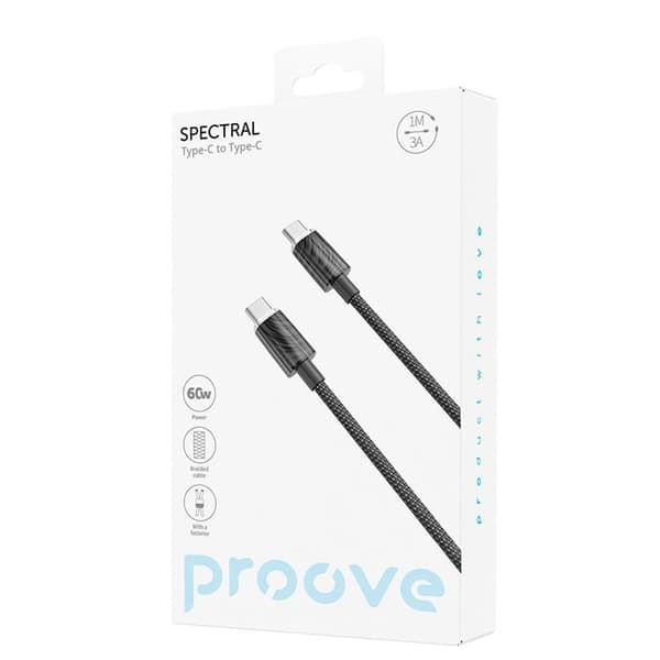 Proove USB-C - USB-C Kabel 1m Spectral - Svart