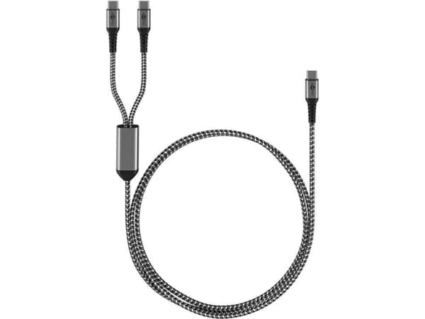 Goobay 75739, 1,5 m, USB C, 2 x USB C, 0,48 Gbit/s, Svart, Grå