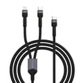 Pikkukuva 1 / 7: 2i1 DEVIA USB-C till Lightning  (12W) + USB-C (60W) Snabbladdning kabel, 1.2m