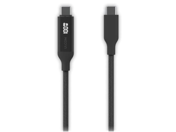 Ubiquiti UACC-Cable-USB-100W-2M-BK, 2 m, USB C, USB C, 0,48 Gbit/s, Svart, Grå