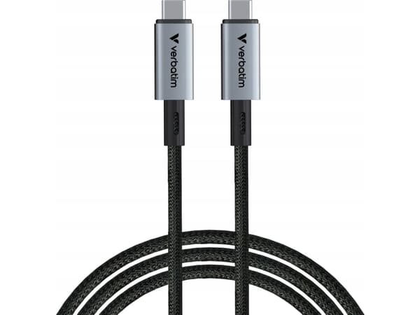 Kabel USB 4 Verbatim USB-C(M) - USB-C(M) 1,2m, 240W, PD, czarny