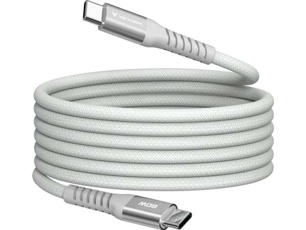 Kabel Verbatim USB-C(M) - USB-C(M) 1,2m, 60W, PD, szary