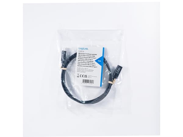 LogiLink CU0210, 1 m, USB C, USB C, USB 2.0, 480 Gbit/s, Svart