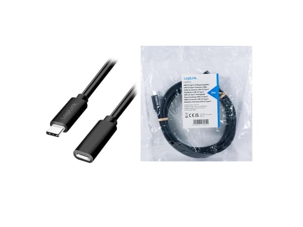 LogiLink CU0210, 1 m, USB C, USB C, USB 2.0, 480 Gbit/s, Svart