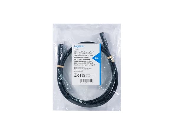 LogiLink CU0211, 2 m, USB C, USB C, USB 2.0, 0,48 Gbit/s, Svart