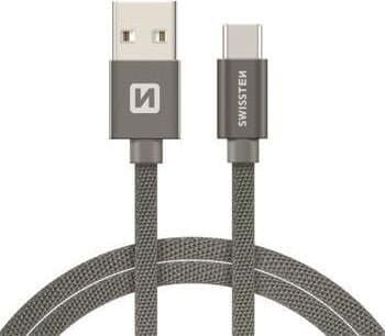 Swissten 71521202, 1,2 m, USB A, USB C, 0,48 Gbit/s, Grå