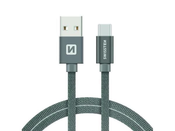 Swissten 71521202, 1,2 m, USB A, USB C, 0,48 Gbit/s, Grå