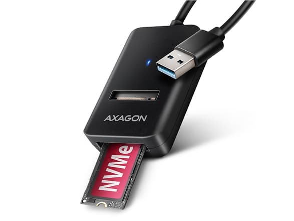 AXAGON ADM2-AM USB-A 10 Gbps - M.2 NVMe & SATA SSD-adapter, USB-A-kabel 10cm